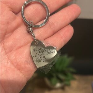 Heart-Shaped Silver Keychain